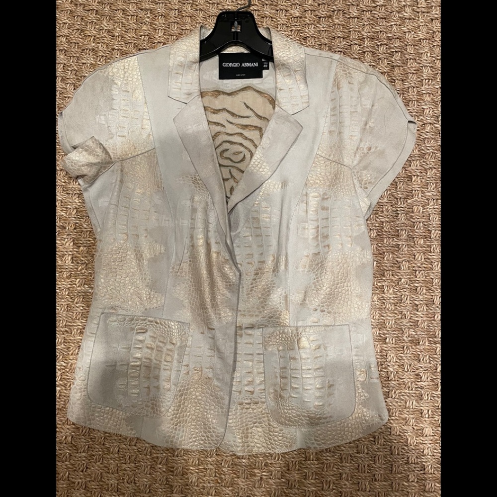 Giorgio Armani suede animal print jacket